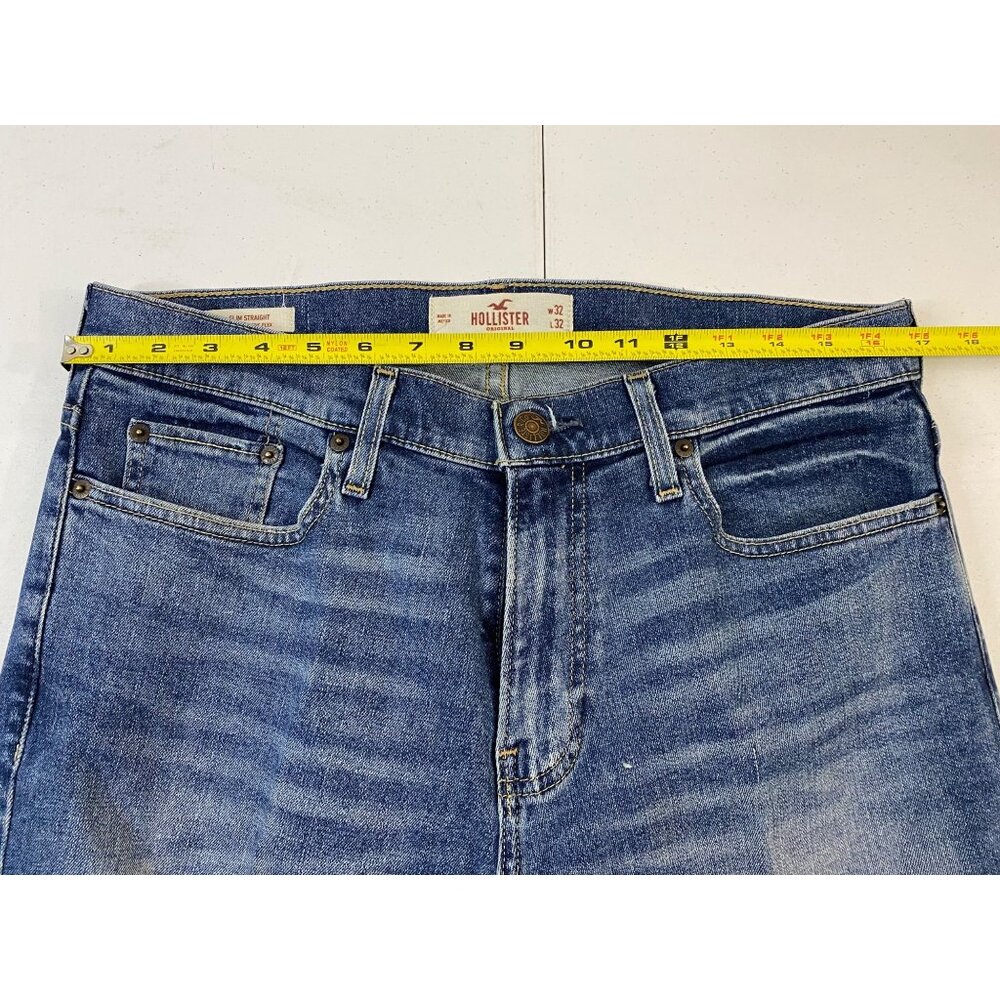 Hollister Men’s Slim Straight Jeans W32 L32 Epic Flex Blue - Picture 8 of 12